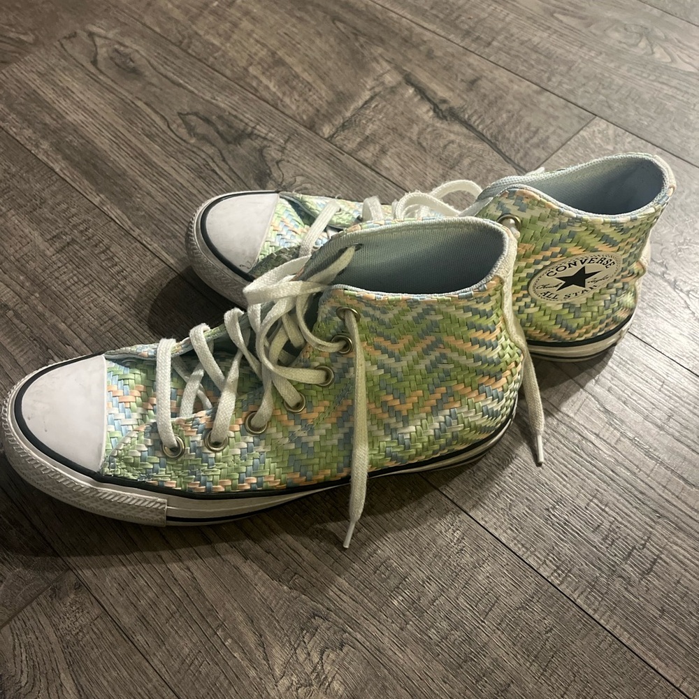 Unique high top pastel woven converse